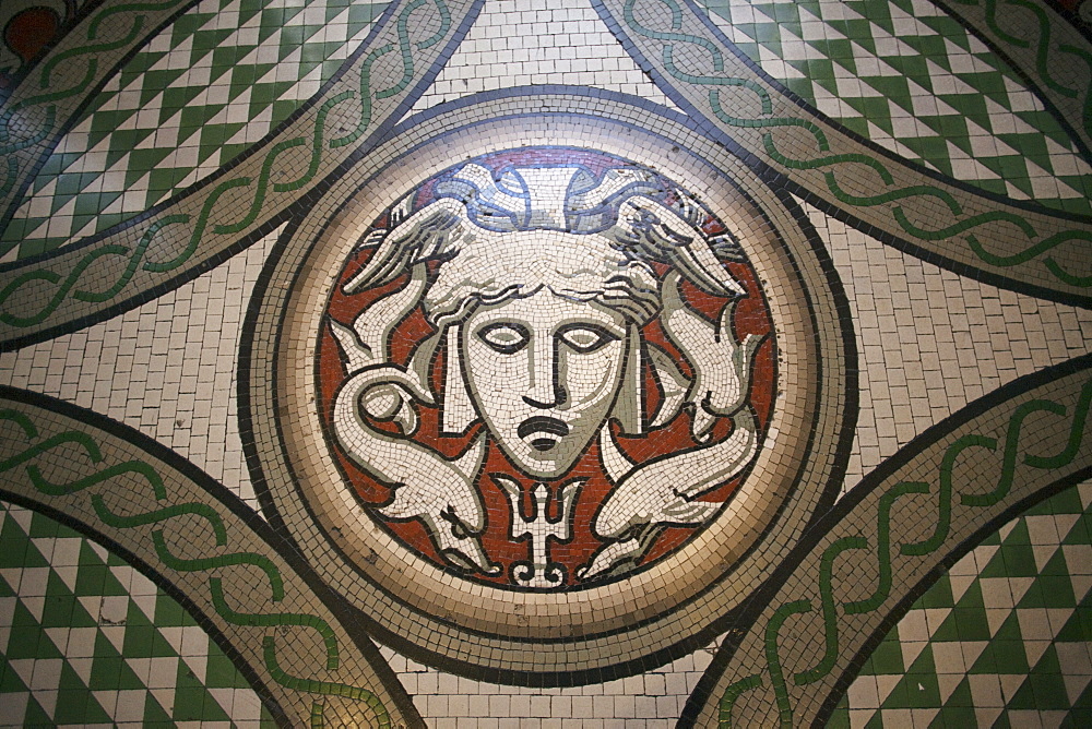 Flooring Decoration of the Ceramic Staircase by Francis Wollaston Thomas, Victoria and Albert Museum, London, England, United Kingdom, Europe