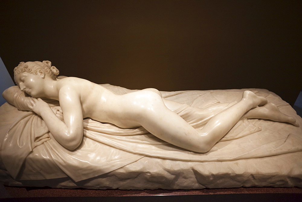 The Sleeping Nymph statue by Canova, Victoria and Albert Museum, London, England, United Kingdom, Europe