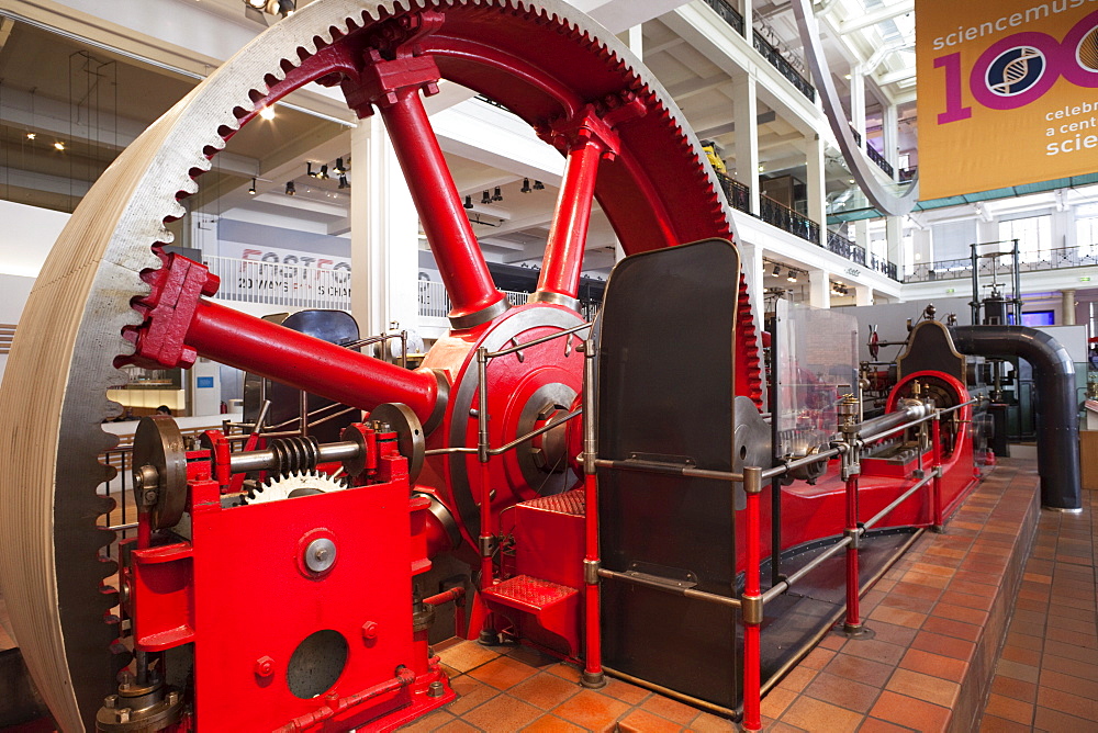 Mill Engine Exhibit from Burnley Ironworks Company dated 1904, Science Museum, London, England, United Kingdom, Europe