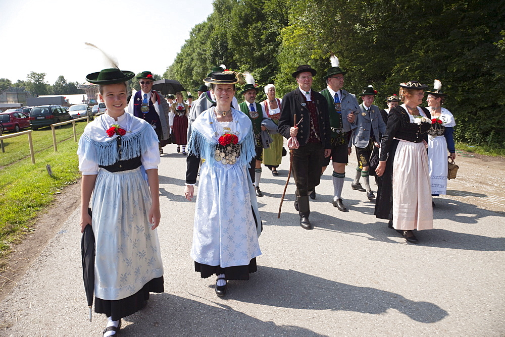 People in Bavarian costume, Munich, Germany, Europe