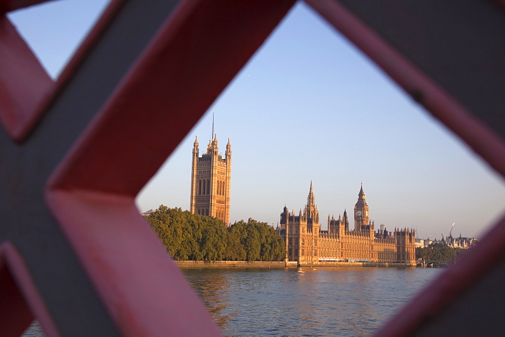 Palace of Westminster, UNESCO World Heritage Site, and River Thames, London, England, United Kingdom, Europe