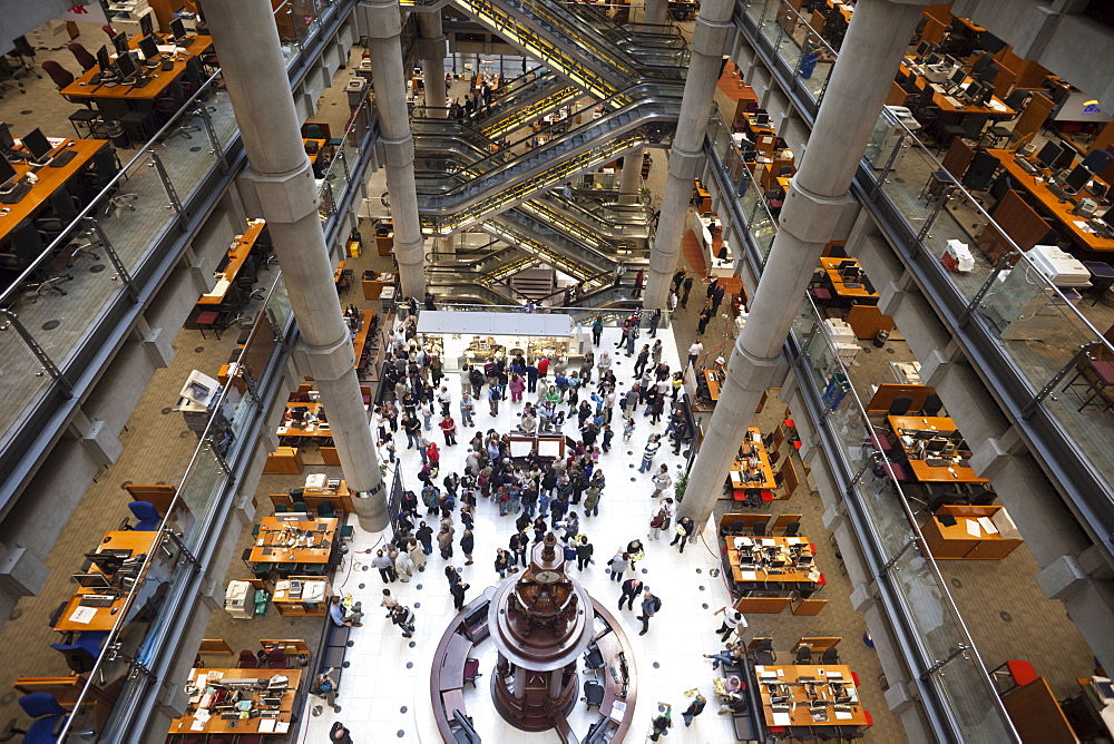 Interior of Lloyds Insurance Building, City of London, London, England, United Kingdom, Europe