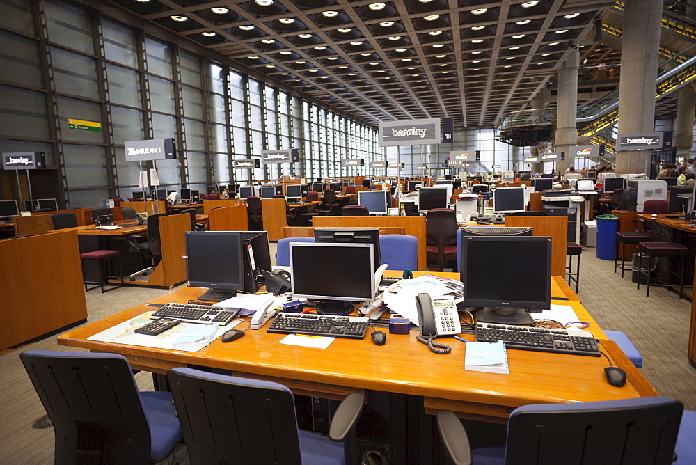 Office Floor of Lloyds Insurance Building, City of London, London, England, United Kingdom, Europe