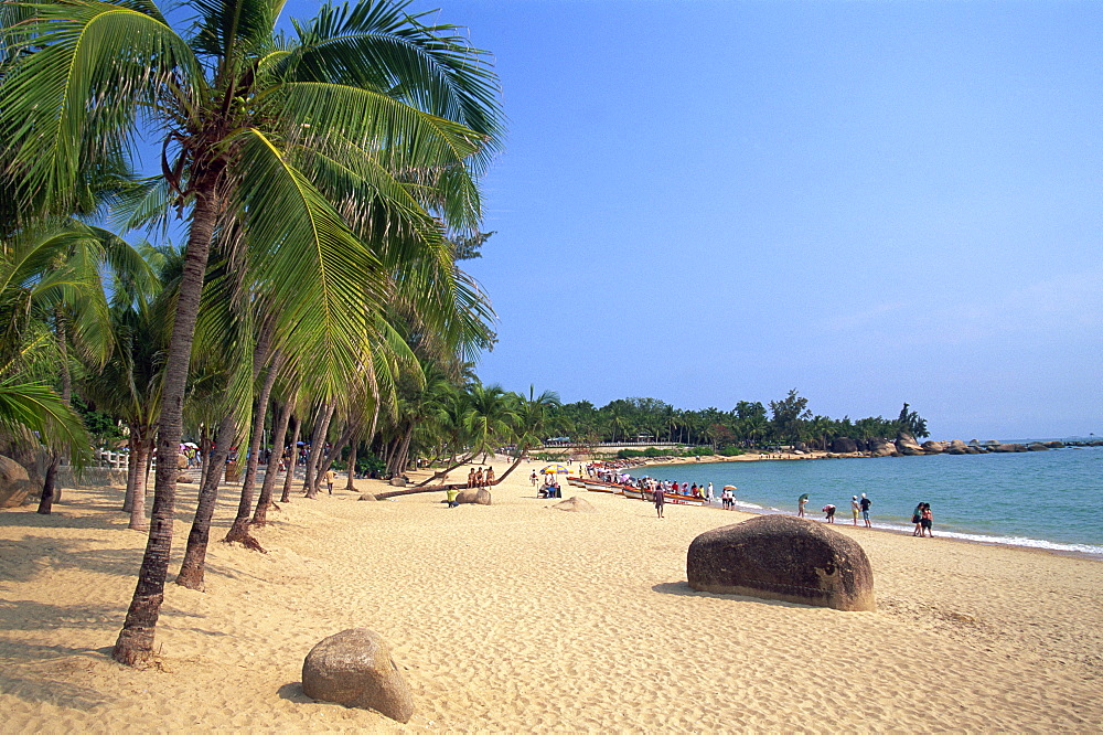 Beach scene at Tianya-Haijiao Tourist Zone, Sanya, Hainan Island, China, Asia