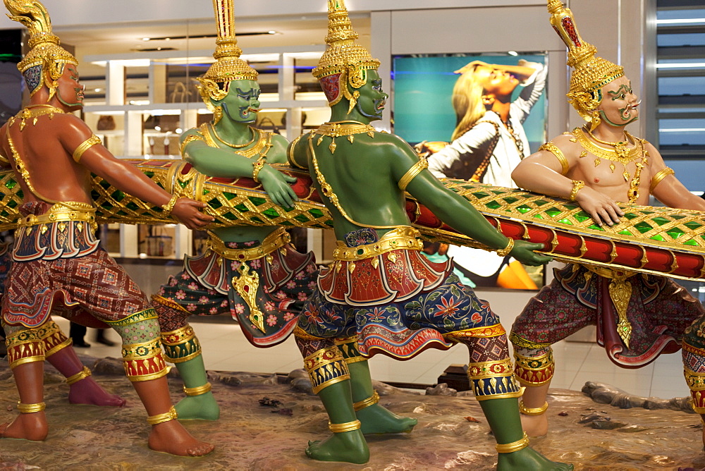 Exhibition of the Ramayana epic, Suwannaphum Airport, Bangkok, Thailand, Southeast Asia, Asia