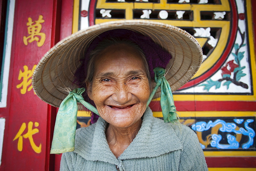 Portrait of an elderly woman, Hoi An, Vietnam, Indochina, Southeast Asia, Asia