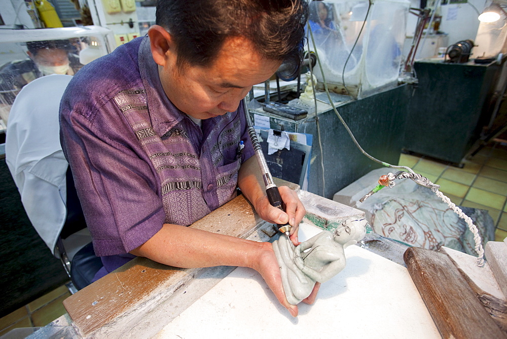 Jade carving, Chiang Mai, Thailand, Southeast Asia, Asia