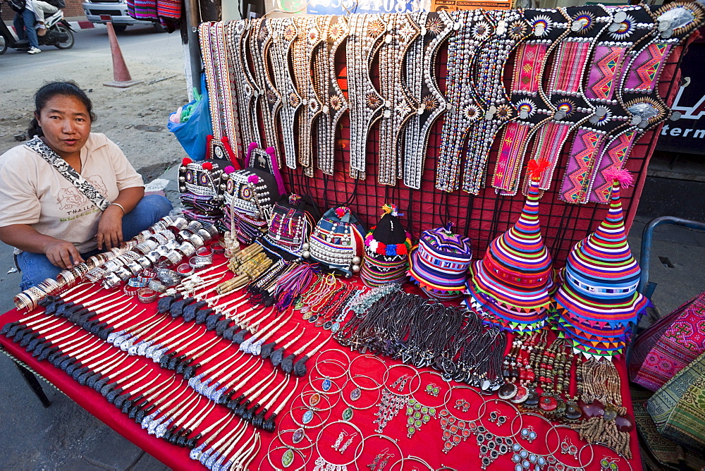 Hilltribe products for sale at Sunday Street Market, Chiang Mai, Thailand, Southeast Asia, Asia