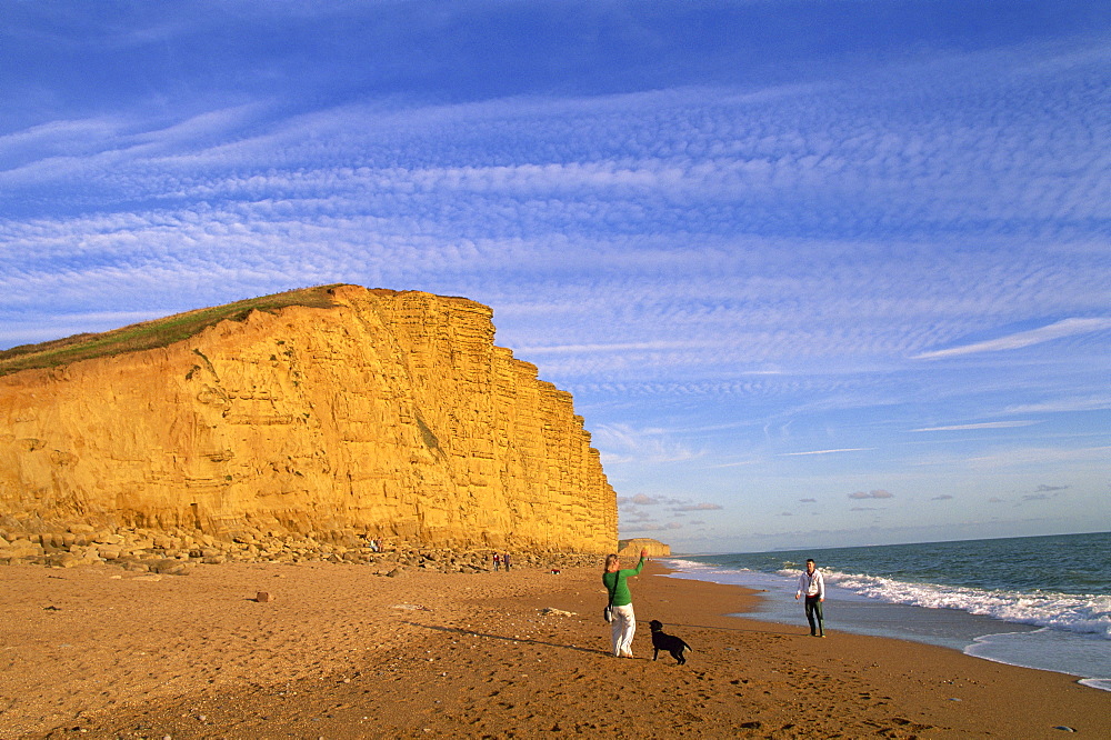 Cliffs at West Bay, Dorset, Jurassic Coast, UNESCO World Heritage Site, Dorset, England, United Kingdom, Europe