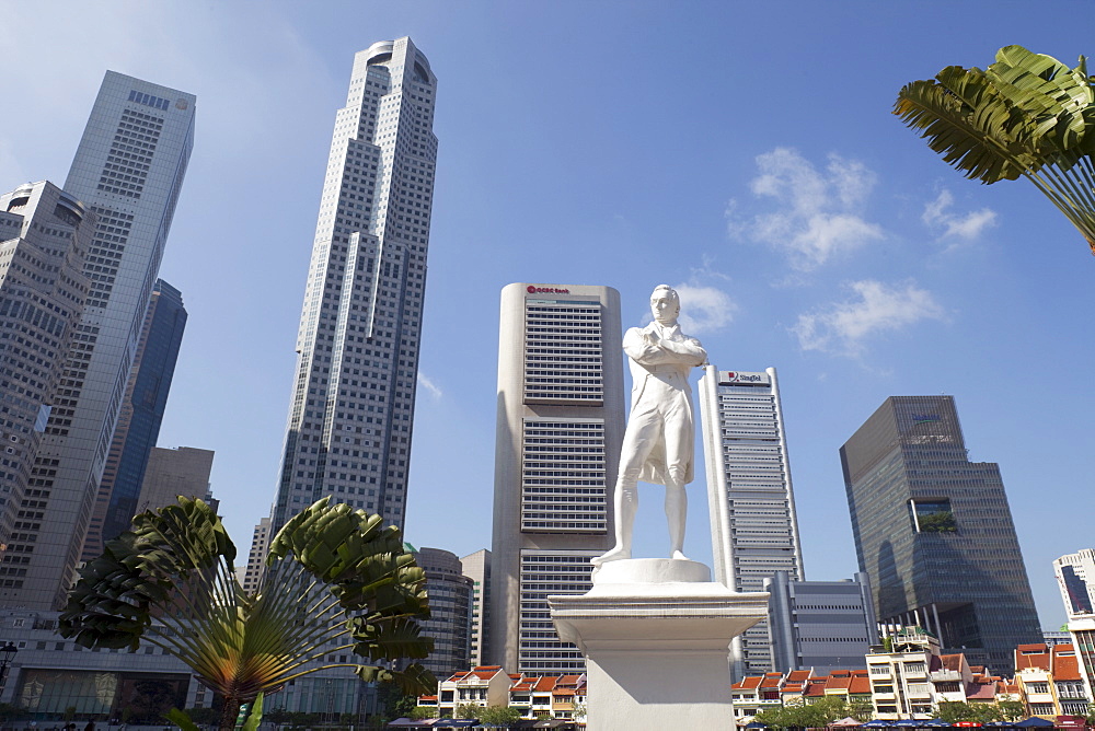 Stamford Raffles statue, Singapore, Southeast Asia, Asia