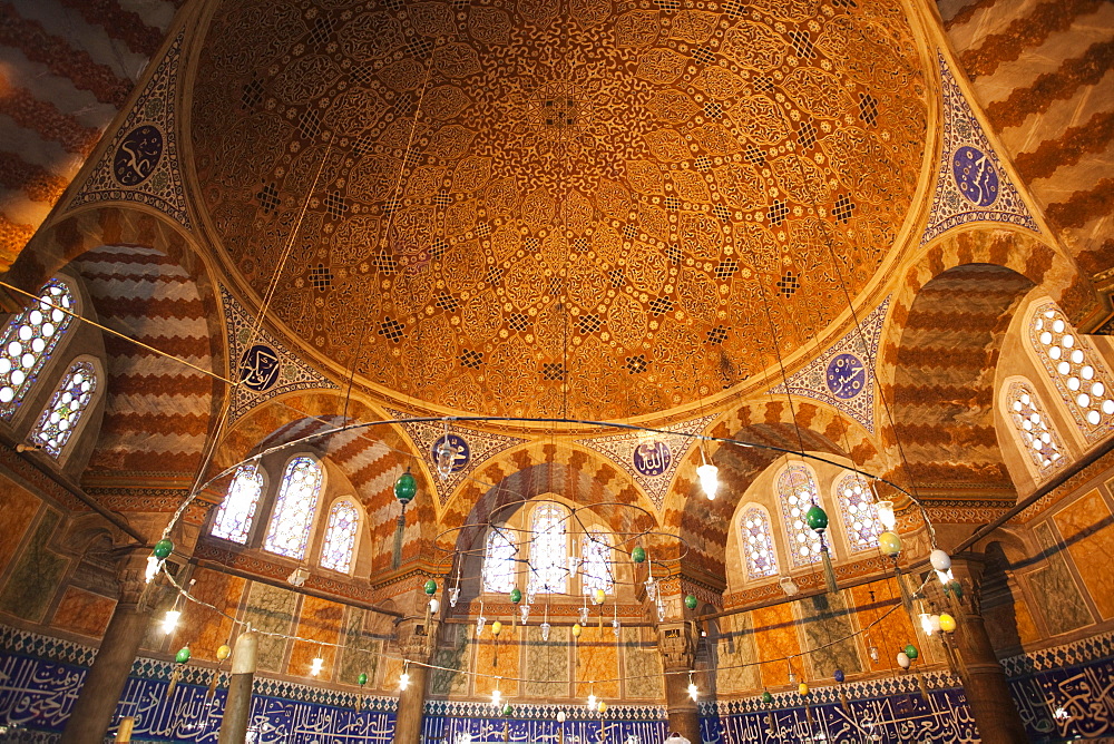 Interior of the dome of the Tomb of Suleyman II at Suleymaniye Mosque, Istanbul, Turkey, Europe