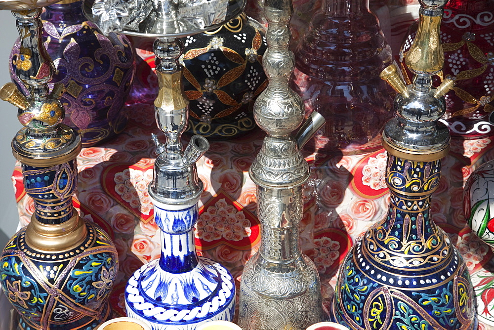 Waterpipe shop display, Grand Bazaar, Sultanahmet, Istanbul, Turkey, Europe