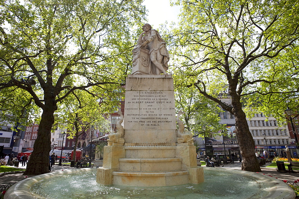 Shakespeare statue, Leicester Square, London, England, United Kingdom, Europe