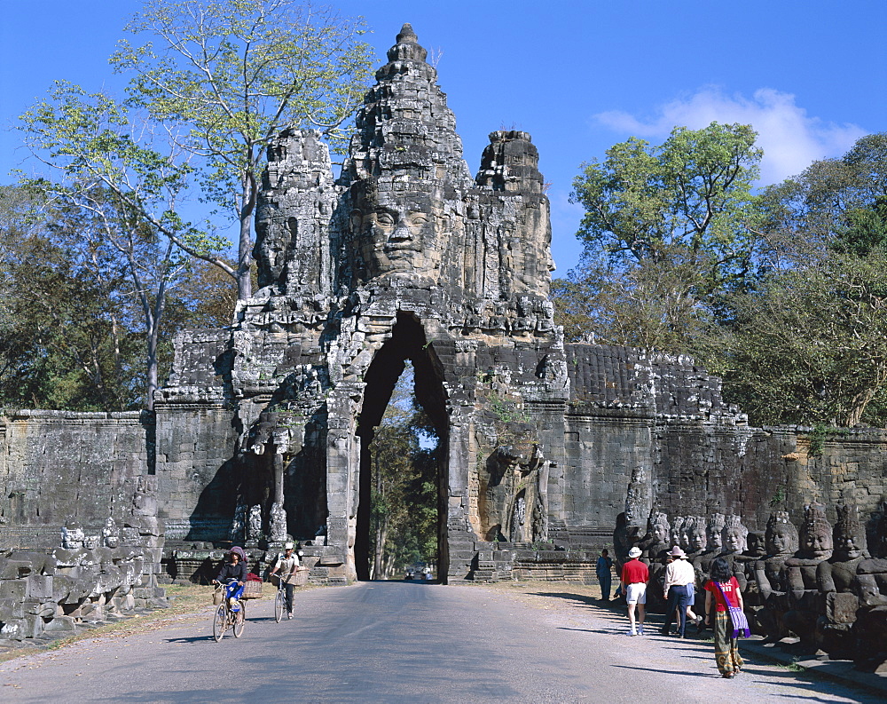 South Gate, Angkor Thom, UNESCO World Heritage Site, Siem Reap, Cambodia, Indochina, Southeast Asia, Asia