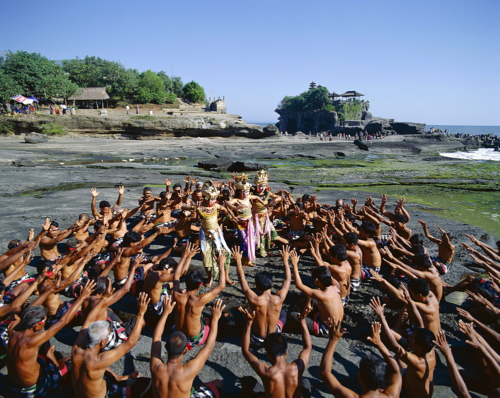 Kecak dance, enacting the Ramayana story, Bali, Indonesa, Southeast Asia, Asia