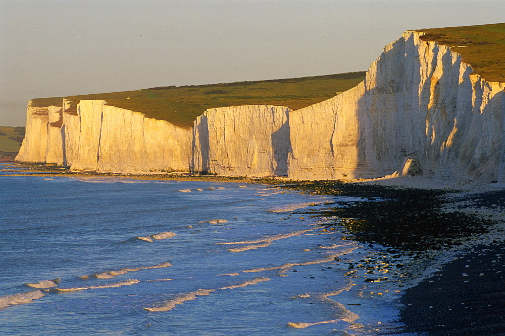 The Seven Sisters chalk cliffs near Eastbourne, East Sussex, England, United Kingdom, Europe