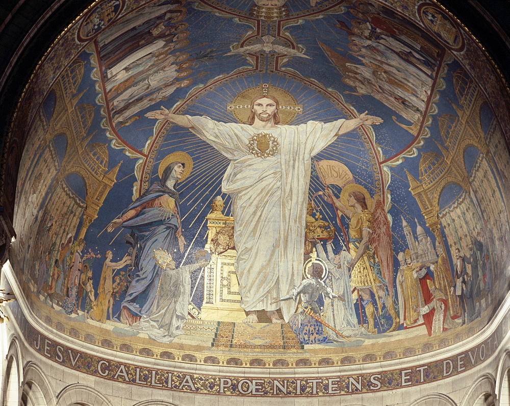 Image of Jesus Christ in the interior of the Sacre Coeur (Basilique du Sacre-Coeur), Montmartre, Paris, France, Europe