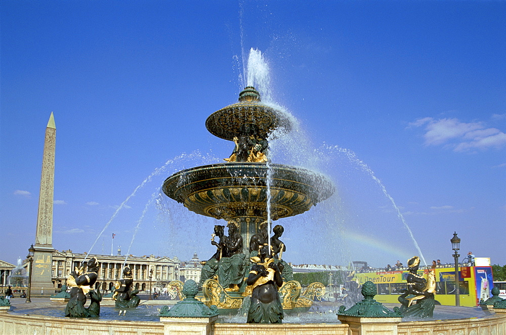 Fountains, Place de la Concorde, Paris, France, Europe