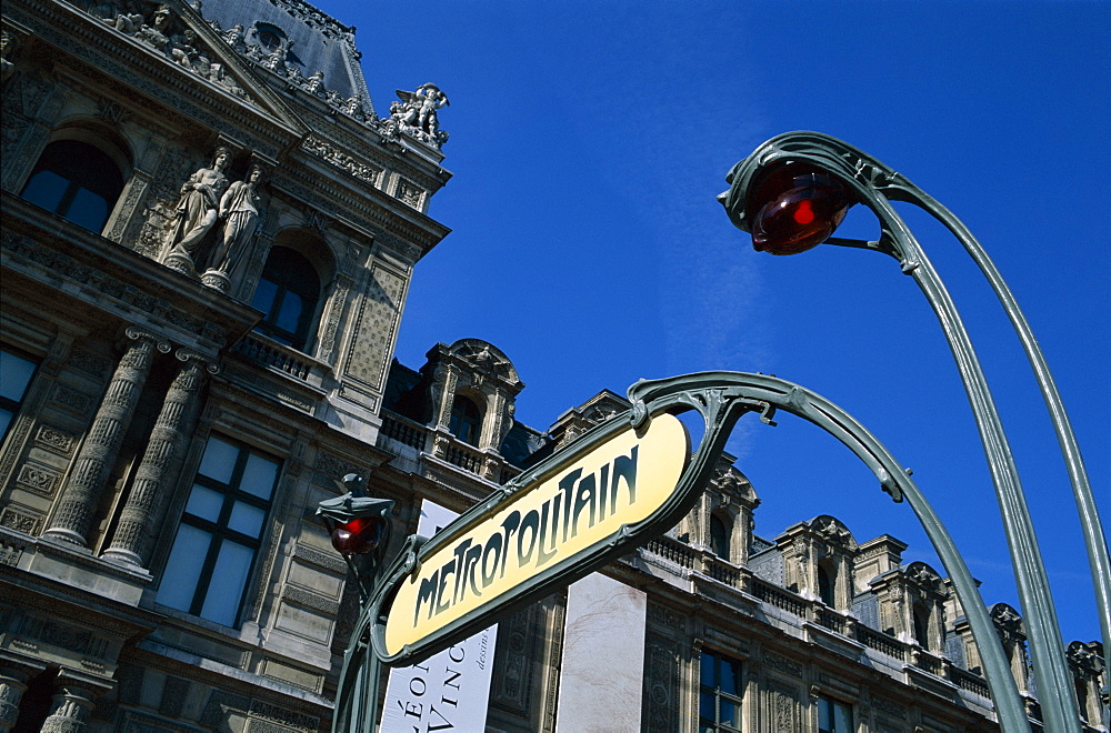 Art Deco Metro signs, Paris, France, Europe