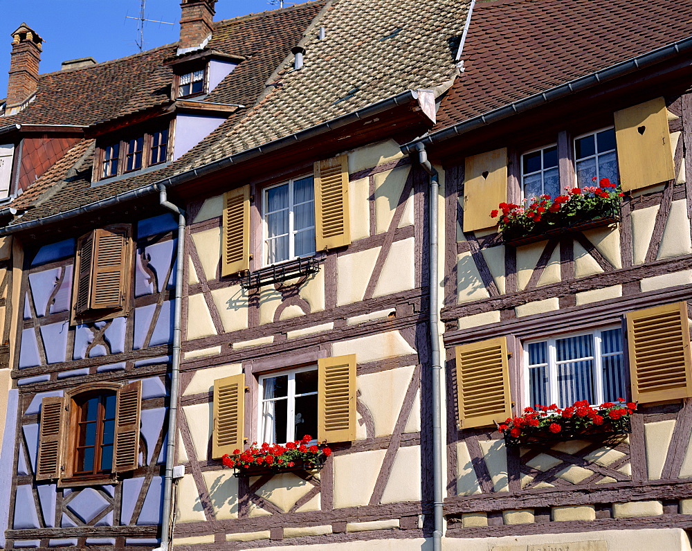 House facades in La Petite Venise, Colmar, Alsace, France, Europe