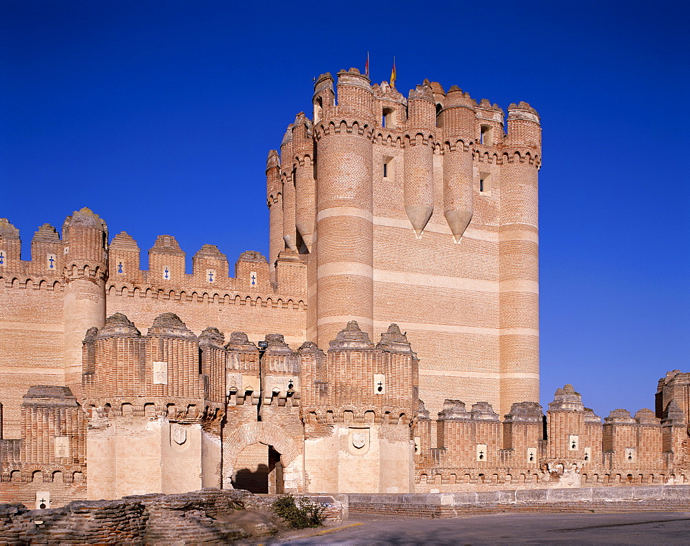 The 15th century Coca Castle (Castillo de Coca), Coca, Castilla y Leon, Spain, Europe