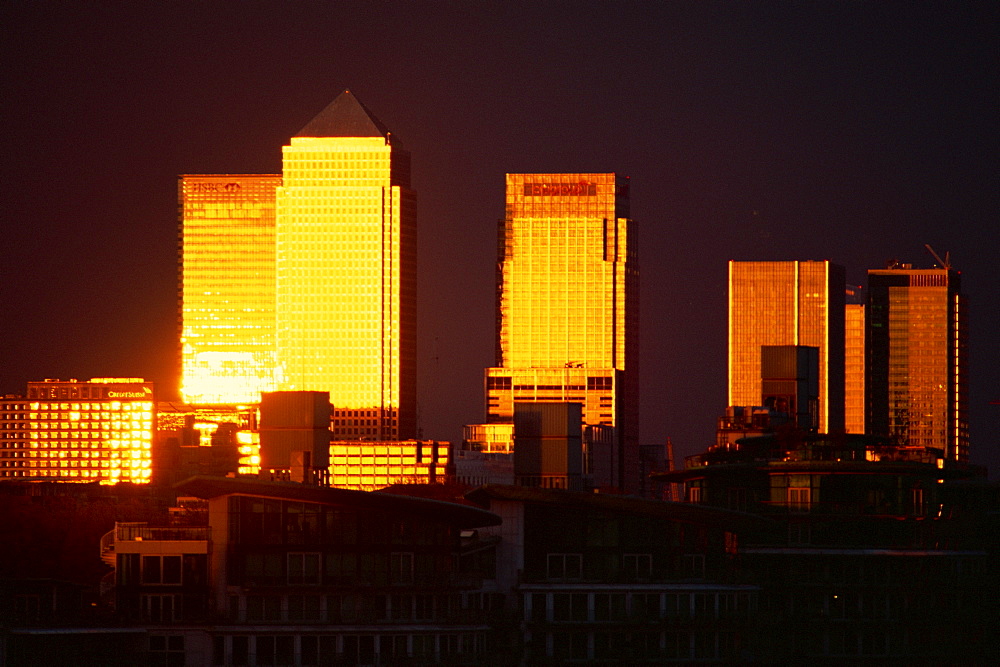 Canary Wharf skyline, London, England, United Kingdom, Europe