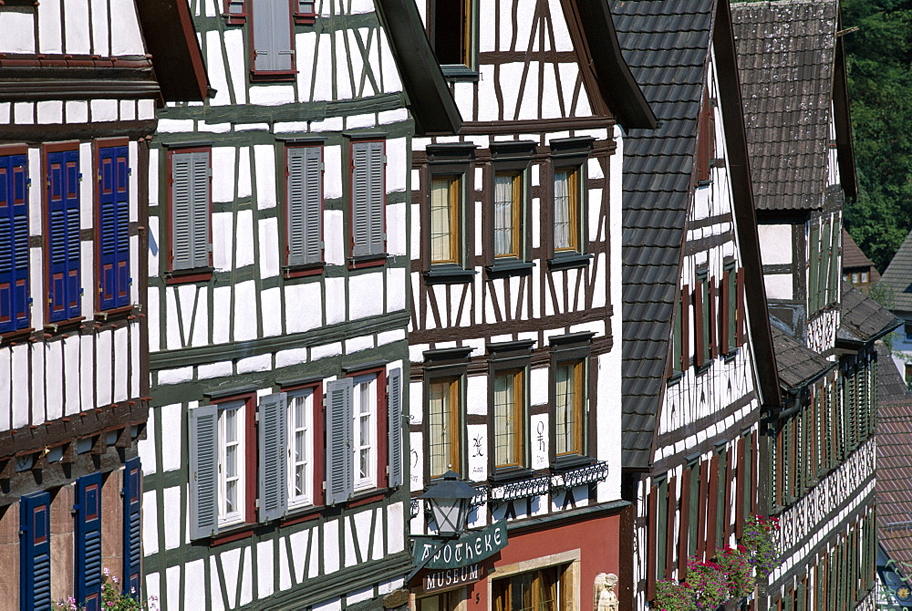 Timbered houses, Schiltach, Black Forest (Schwarzwald), Baden-Wurttemberg, Germany, Europe