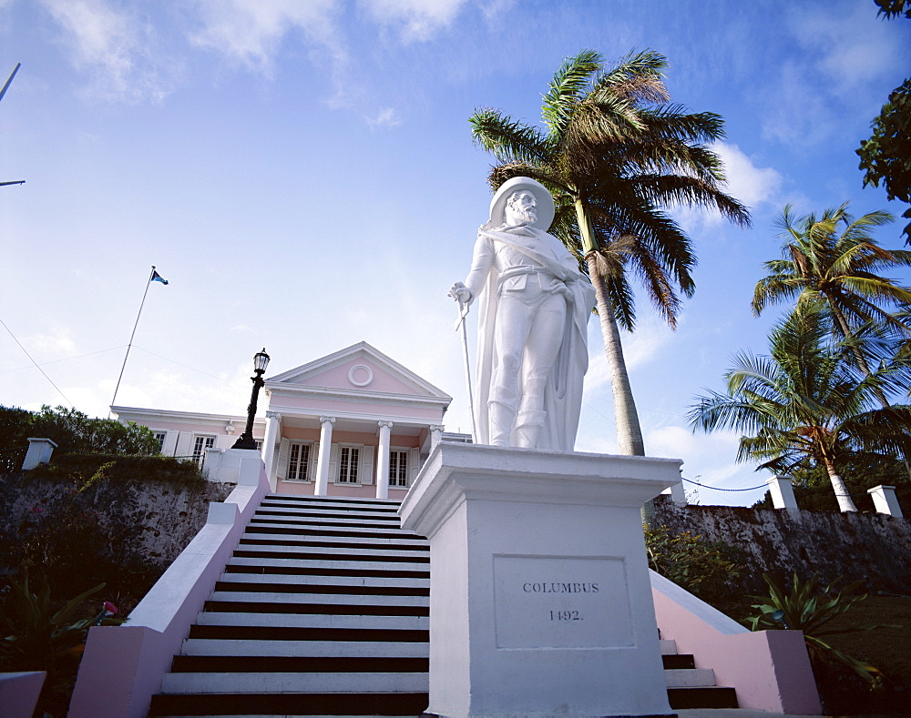 Columbus statue, Nassau, Bahamas, West Indies, Central America