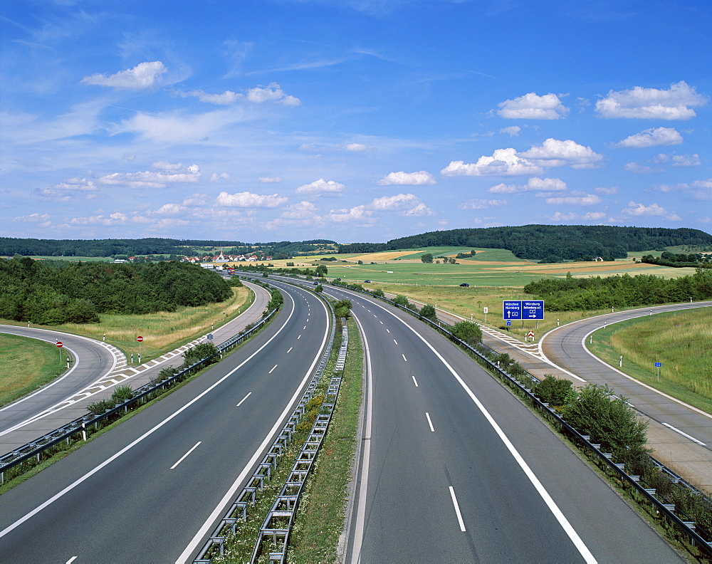 Empty autobahn, Germany, Europe