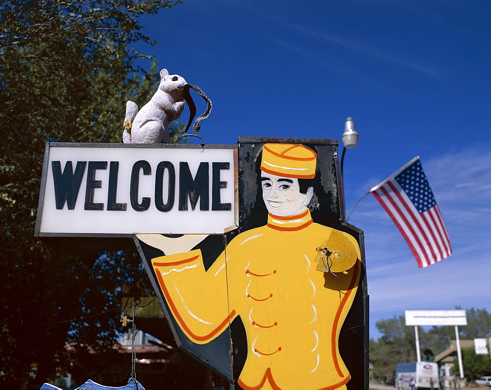 Old Diner Sign, Route 66, Seligman, Arizona, United States of America, North America