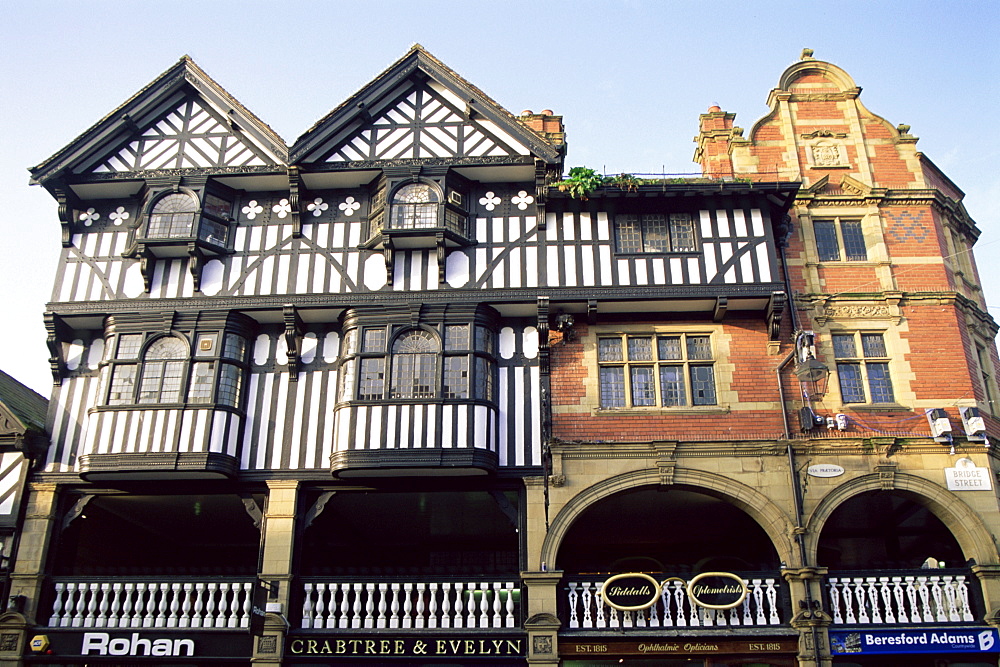 The Rows, Tudor style shopping street, Chester, Cheshire, England, United Kingdom, Europe