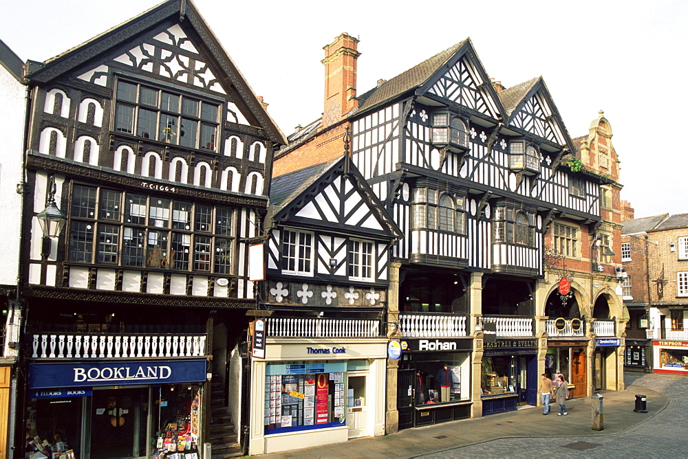 The Rows, Tudor style shopping street, Chester, Cheshire, England, United Kingdom, Europe