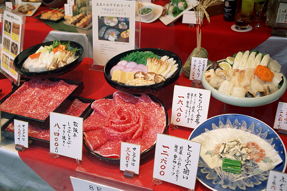 Plastic food display in typical restaurant, Tokyo, Japan, Asia