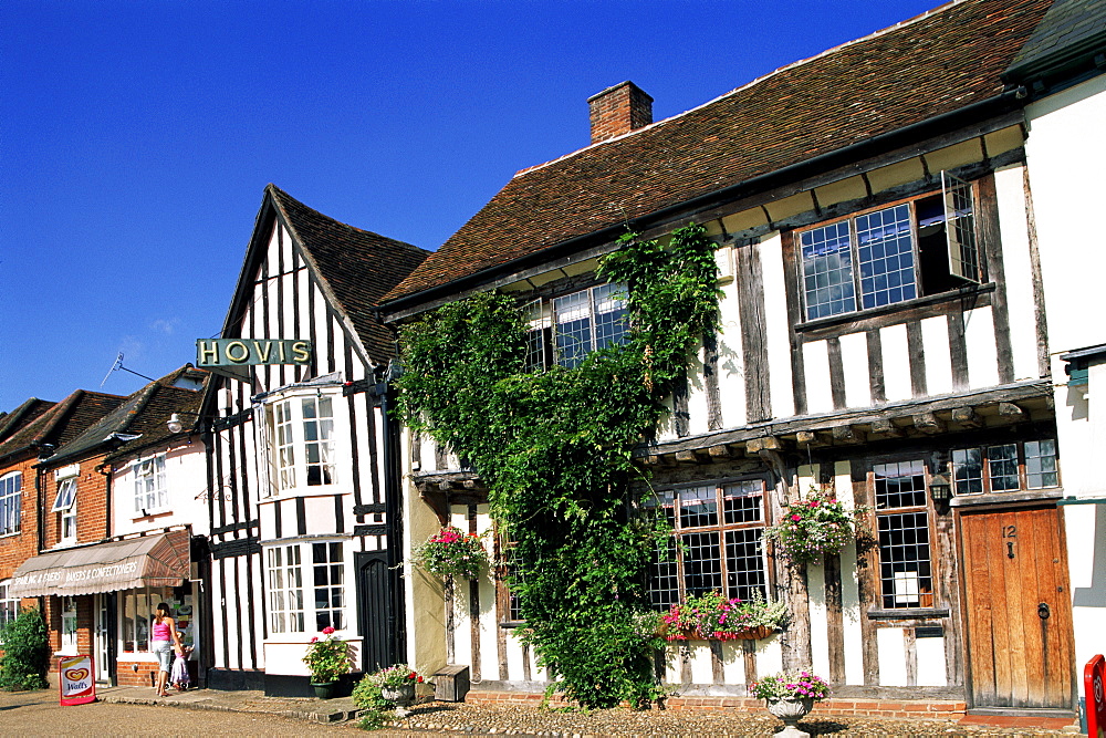 Timbered buildings, Lavenham, Suffolk, Constable Country, England, United Kingdom, Europe