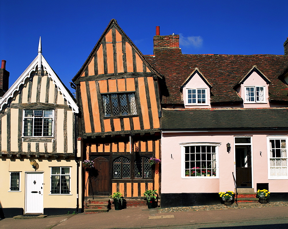 Timbered houses, Lavenham, Suffolk, Constable Country, England, United Kingdom, Europe