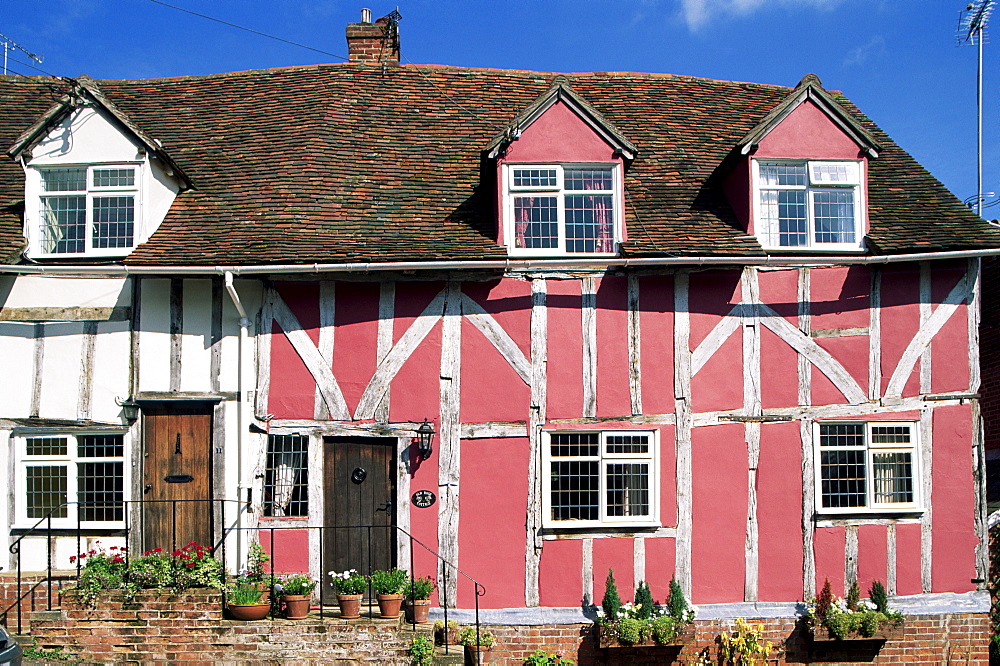 Timbered houses, Lavenham, Suffolk, Constable Country, England, United Kingdom, Europe