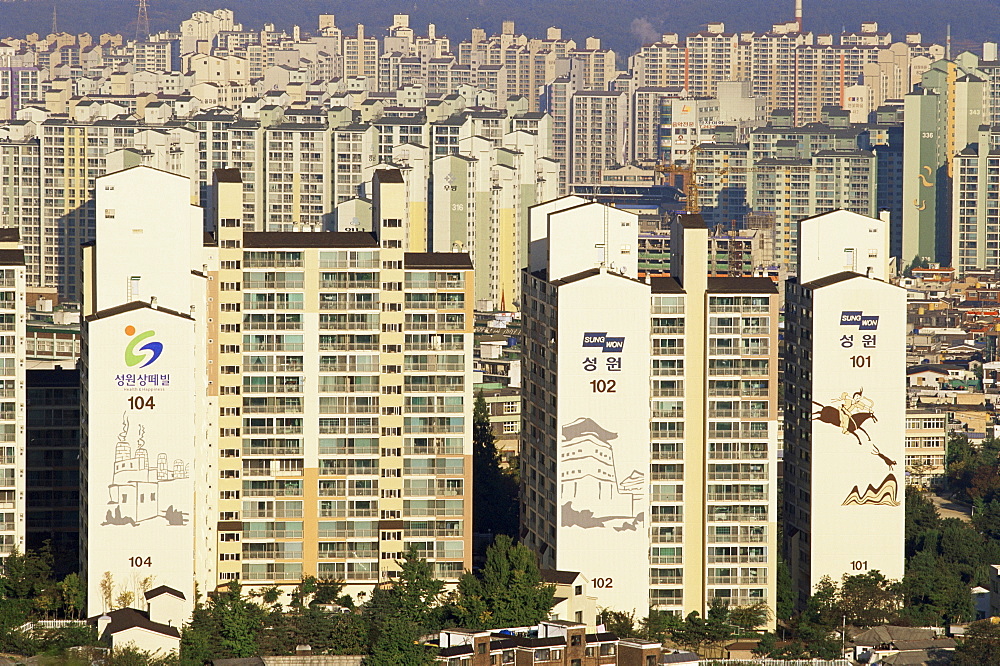 Typical apartment blocks, Suwon, near Seoul, South Korea, Asia