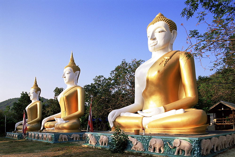 Statues of the Buddha, Eitisukato Temple, Hua Hin, Thailand, Southeast Asia, Asia