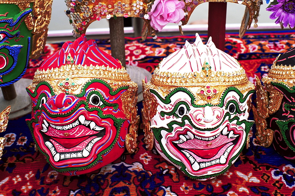 Khon dance masks, Thailand, Southeast Asia, Asia