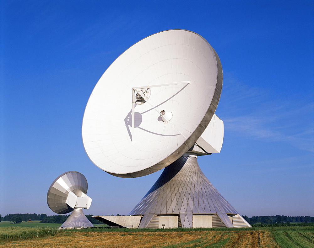 Satellite station at Raisting, Bavaria, Germany, Europe