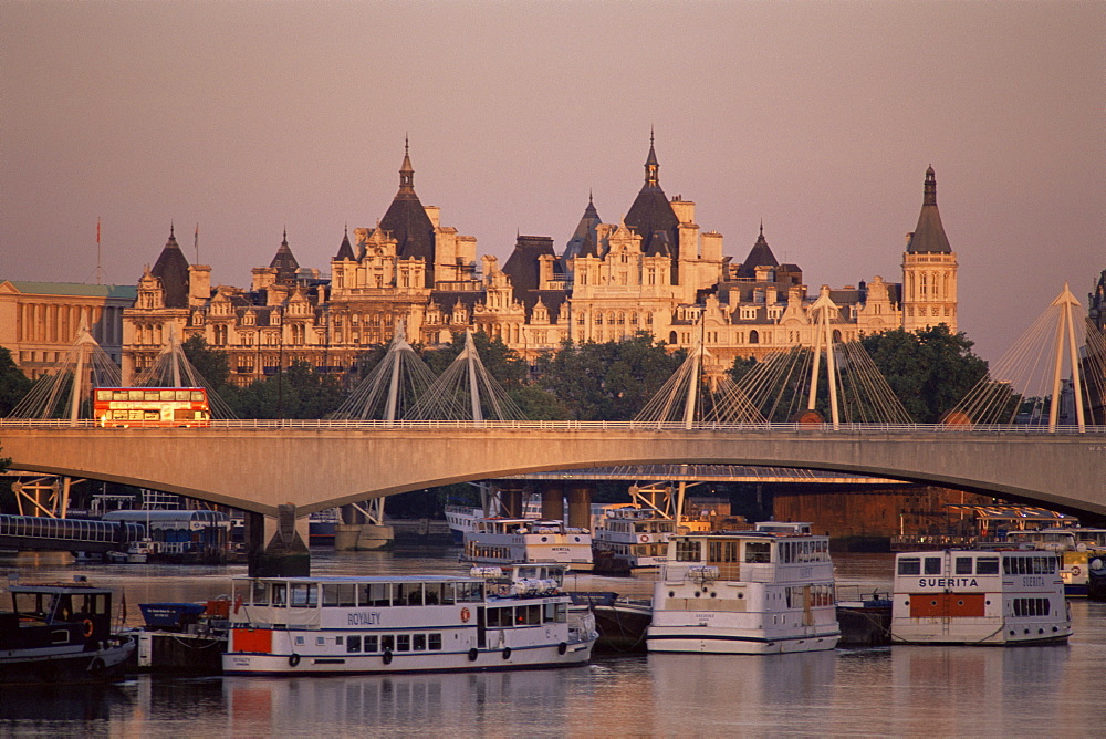 Buildings of Whitehall, River Thames and Victoria Embankment, London, England, United Kingdom, Europe