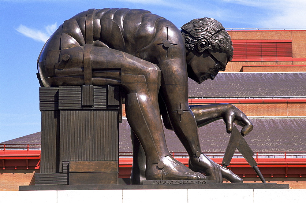 Bronze statue of Sir Isaac Newton by Eduardo Paolozzi, British Library, London, England, United Kingdom, Europe