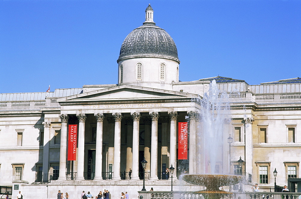 National Gallery, Trafalgar Square, London, England, United Kingdom, Europe