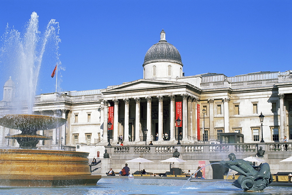 National Gallery, Trafalgar Square, London, England, United Kingdom, Europe