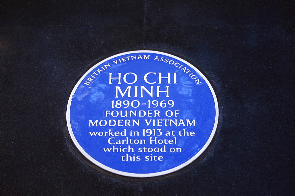 Ho Chi Minh blue plaque, London, England, United Kingdom, Europe