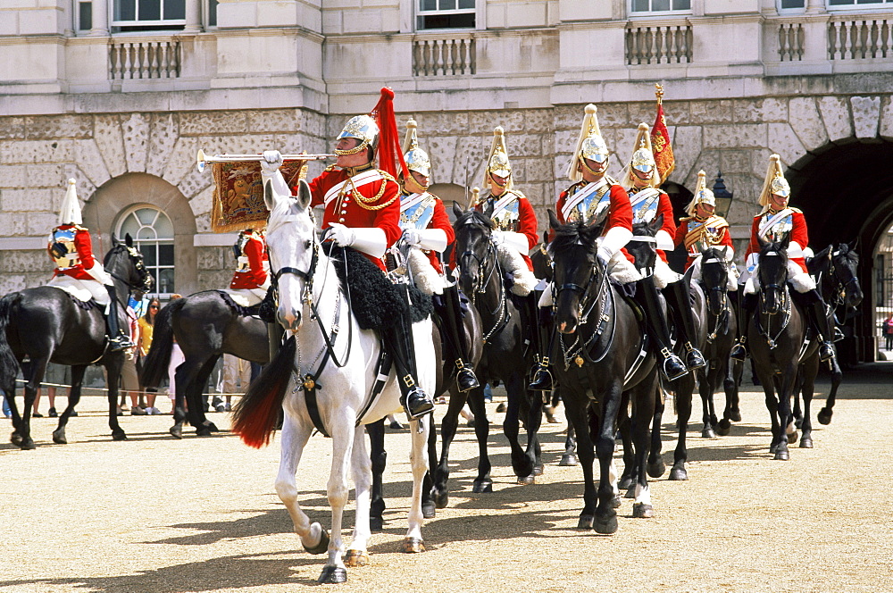 Changing of the Guard at Horse Guards Parade, Whitehall, London, England, United Kingdom, Europe