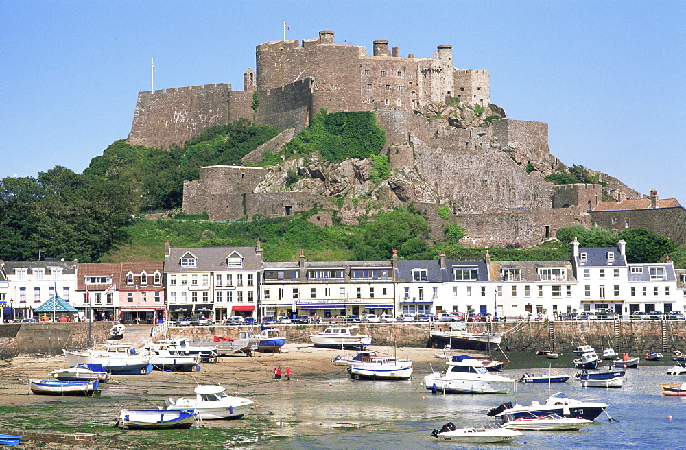 Mont Orgueil Castle, 13th century Medieval castle, Gorey, Jersey, Channel Islands, United Kingdom, Europe