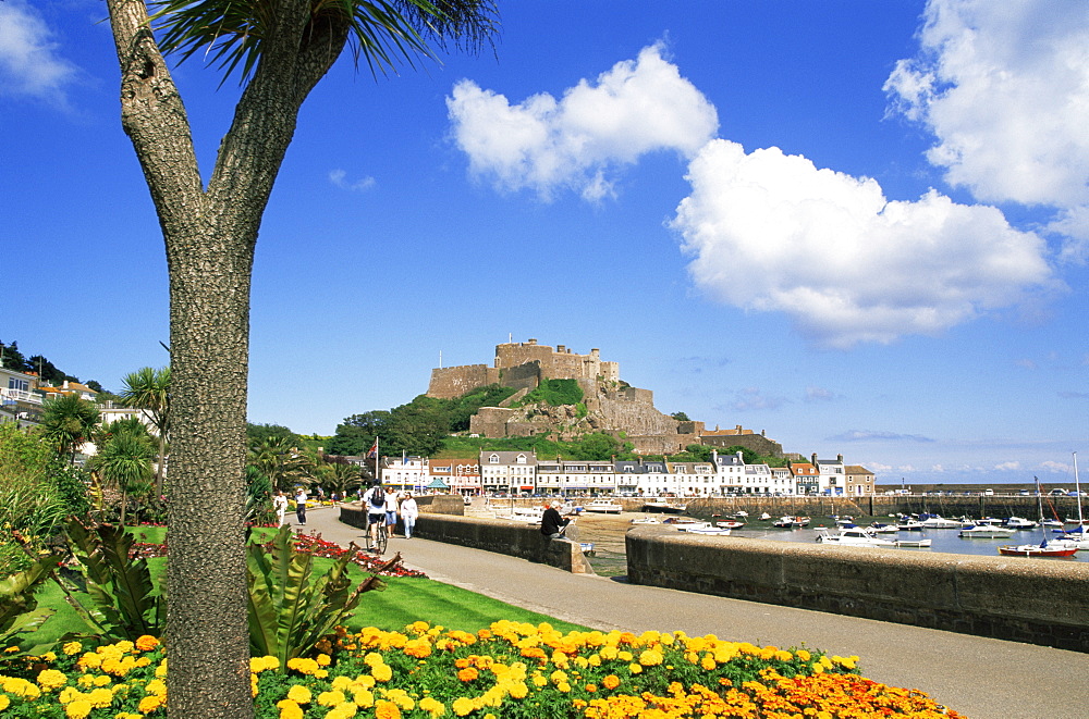 Mont Orgueil Castle, 13th century Medieval castle, Gorey, Jersey, Channel Islands, United Kingdom, Europe