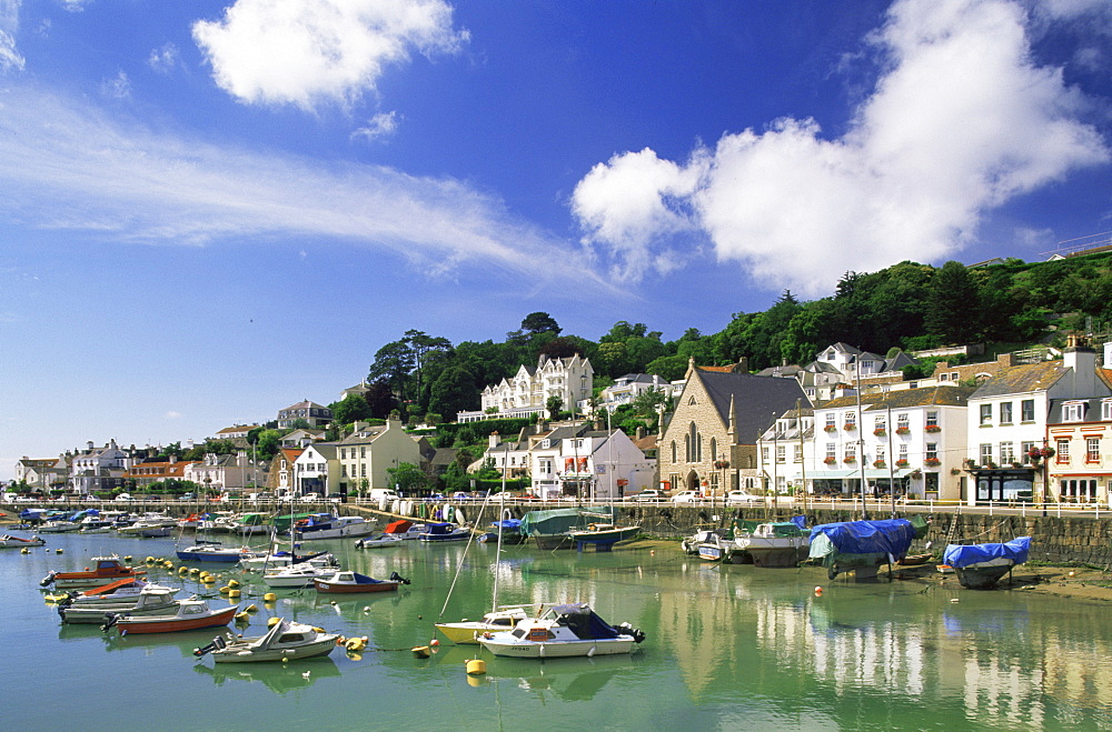 St. Aubins Harbour, Jersey, Channel Islands, United Kingdom, Europe