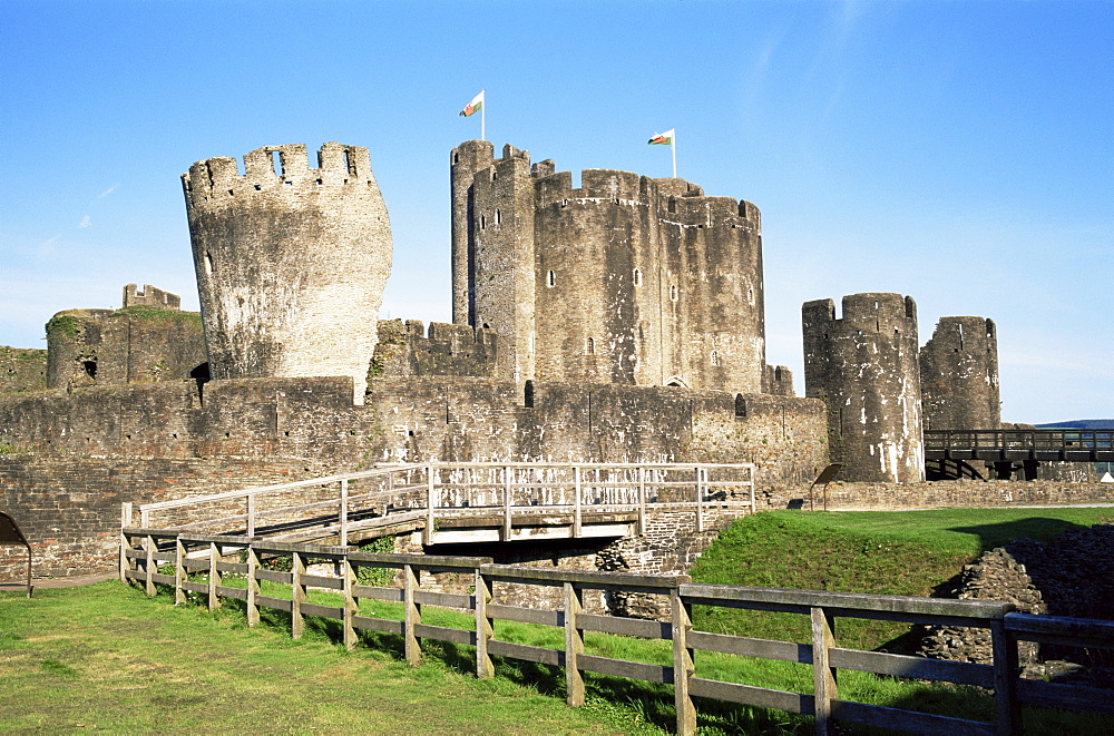 Caerphilly Castle, Caerphilly, Monmouthshire, Wales, United Kingdom, Europe